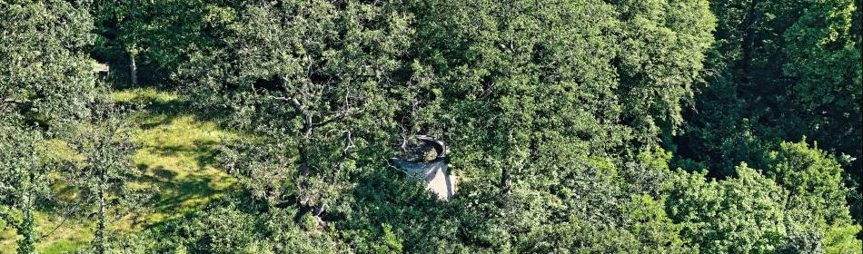 Le belvédère en fer forgé au milieu de la nature